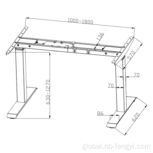 Two Leg Adjustable Height Desk Electric Sit Standing Desk Height Adjustable Table Manufactory